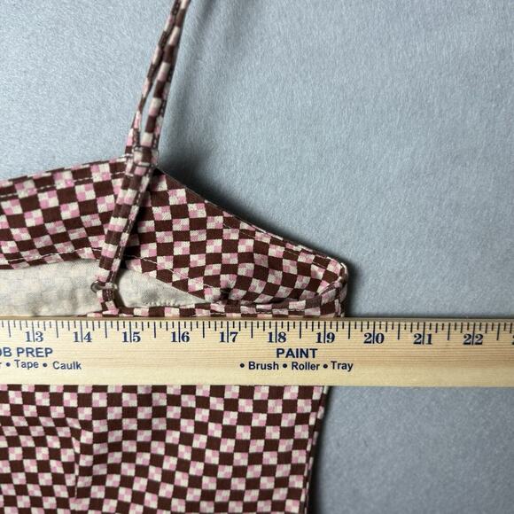 Levi's Womens Mini Dress Square Neck Cotton Pink Checkered Casual Size L - Picture 13 of 13